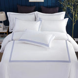 Luxury 100% Egypt Cotton 5 Stars Hotel  Quilt Cover Pure Cotton Satin Strip Bed Line Duvet Cover Gray  Blue Gold