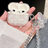 Sparkling pink butterfly print suitable for airpods pro2 Apple 2nd generation Bluetooth earphone case 1/2/3 protective case box