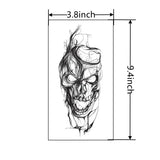 15 Days Waterproof Tattoo Sticker Skull Flower Half Arm Temporary Tattoo