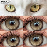 1 Pair Najia Series Colored Contact Lenses Natural Brown Pupils Blue Eyes Contact lenses Gray Soft Contacts 14.20mm