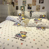 Ins Style Fashion Butterfly Bedding Set For Girls Boys Double Size Flat Sheet Duvet Cover Pillowcase Bed Linen Home Textile