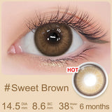 14.5mm Contact Lenses With Diopters Makeup Brown/Gray/Black Colored Eye Contacts 6 Months