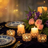 Crystal Votive Candle Holders Tealight Jewel Bowl Stands Decorative Centerpiece for Wedding Party Home Table Decor