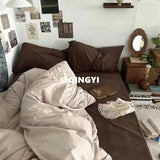 INS Gradient Cream Pink And Green Bedding Sets Streak Flat Sheets Soft Home Textile For Girls Full Size With Pillowcases