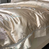 1000TC Egyptian Cotton Soft Silky Satin Jacquard Luxury Bedding Set Smooth Duvet Cover Flat/Fitted Bed Sheet Pillowcases 4Pcs