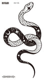 Rocooart Big Size Black Snake Temporary Tattoo Stickers For Women Men Body Waist Waterproof Fake Tatto 3D Cobra Snake Tattoos