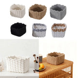 Woven Basket Makeup Basket Organization Bin Multipurpose Handwoven Decorative Sundries Baskets for Makeup Bathroom Closet