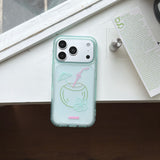 Cute Tropical Coconut Drink Print Clear Summer & Aesthetic Phone Case for iPhone 17 16 15 14 13 Pro Max Back Cover Capa