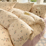 Korean Bow Bedding Sets For Girls 2025 New Duvet Cover Set Queen Full Size Flat Bed Sheet Quilt Cover Pillowcase Kawaii