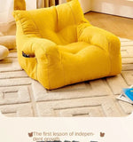 Solid Color Sofa Chair Cartoon Seat Children Sofa Lazy Cat Bean Bag Environ Mentally Friendly Portable Sofa Bedroom Furniture