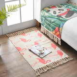 Cotton Linen Rugs and Carpets for Home Living Room Bedroom Tapestry Decorative Boho Ethnic Anti-slip Tassel Woven Floor Mat Door
