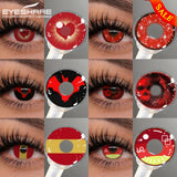 Color Contact Lenses for Halloween Vampire Cosplay Cosmetic Contact Lens Anime Lenses with Red Pupils for Parties Year