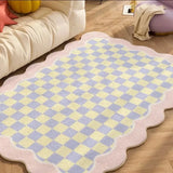 Pink Living Room Carpet Large Irregular Shape Rug Bow Cute Sweet Girl Home Decoration Rugs for Bedroom Soft Fluffy Floor Mat