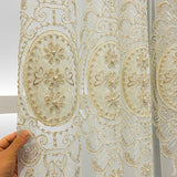 European High-End Pearl Lace Embroidered Sheer Curtains For Living Rooms, Beige Tulle Curtains For Bedroom, Home Window Curtains