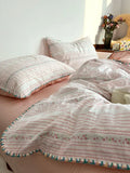 Soft Pure Cotton Bedding Set Cherry Red Waed Floral Embroidery Four-Piece Suite Cotton eet Cover Duvet Cover Bed Canopy