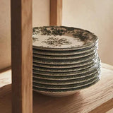 Nordic Flower Pattern Disc Dinner Plate Retro Ceramic Shallow Plate Dessert Plate Dinner Set Plates and Dishes