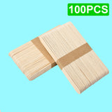 50/100/200pcs Wooden Ice Cream Sticks, Wax Stirring Sticks, DIY Craft Supplies, Wooden Sticks for Classroom Art, Mixing Sticks