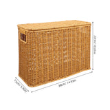 Woven Storage Basket Decorative Sundries Organizer Portable with Handle Large Capacity Container for Stationery Magazines