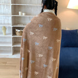 Ikeehome  new printed milk wool lamb wool blanket double-sided cute cartoon office lunch break blanket student dormitory blanket