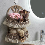 Wall Hanging Rattan Weaving Storage Bag Dormitory Large Storage Bag Creativity Home Decoration Kitchen Living Room Storage Bag
