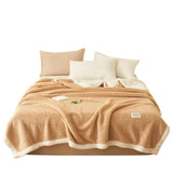 Solid color flannel blanket, thickened warm coral blanket, winter office rest blanket, double-sided plush cover blanket