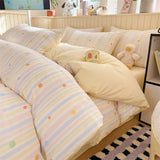 New ancient washed imitation cotton printing cloud feeling four-piece set household machine washable dormitory three-piece set