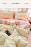 Solid Color Bedding Set Kids Twin Full Queen Size Washed Cotton Single Couple Duvet Cover Set Quilt Cover Pillowcases Bed Linen
