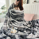 Khaki Tie Dye Print Throw Blanket Super Soft Warm Shawl for Living Room Bedroom Hotel Fluffy Comfortable Multifunctional Blanket