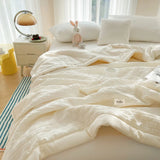 Simple Waffle Blanket Home Summer Quilt Cooling Blanket Nap Air Conditioner Student Dormi Single Double Green Pink Throw Blanket
