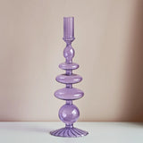 Lilac Glass Candlesticks Candle Holders Wedding Table Centerpieces Nordic Home Decoration Christmas Gift Glass Candle Holder