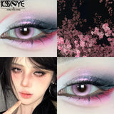 Korea Color Contact Lens 2Pcs Hot Sale Myopia Lenses Degree Natural Fashion Contact Lenses Green Pink Soft Lens Yearly