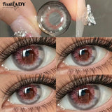 1 Pair Early Autumn Series Colored Contact Lenses Gray Eyes Natural Brown Eyes Contact Makeup Beauty 14.20mm Yearly