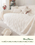 New Christmas Rabbit Plush Sofa Cover Thick Warm All-Cover Solid Couch Covers for Winter Multifunctional Soft Blanket for Office