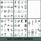 75 Patterns Cute Tattoo Stickers Bear Star Smile Face English Temporary Tattoos Suitable for Summer Tattoos