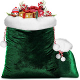 Christmas Velvet Santa Bags 20 x 28 Inch Large Santa Gift Sack with Drawstring Christmas Gift Presents Bags for Xmas Present Toy
