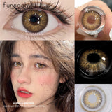 1 Pair Big Eyes Colored Contact Lenses Natural Brown Eyes Lens Gray Pupils Eyes Makeup Korean Style Contact Yearly Use