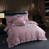 4/6Pcs Luxury 1000TC Egyptian Cotton Bedding Set Solid Color Soft Silky Duvet Cover Set Quilted Bedspread Bed Sheet Pillowcases