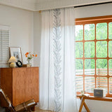 Boho Curtains Semi Sheer Floral Embroidery Cotton Fabric Linen Light Filtering Pocket Rod Windows Drapes for Living Room Bedroom