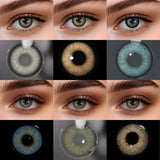 Color Contact Lenses Prescription Wildcat Blue Lens 2Pcs Beauty Green Pupils Natural Colored Lenses with Power Yearly