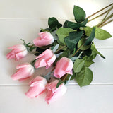 11pcs/Lot Rose Artificial Flowers Real Rose Touch Flowers Home for Decorations Wedding Party or Birthday Bouquet