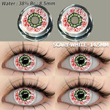 2pcs Cosplay Colored Contact Lenses Crazy White Contact Lenses Anime Black Eye Lenses Halloween Beauty Makeup Lens