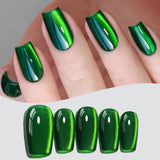 10ml Imperial Green Cat Magnetic Gel Nail Polish Spring Summer Sparkling Glass Bead Soak Off Christmas Decoration