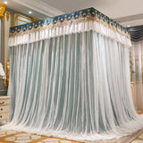 2 Layers Shading Quadrate Palace Mosquito Net with Frame Princess Romantic Bed Curtain Canopy Nets Three-door Single Double Size