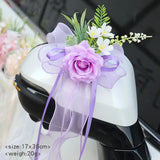 Multi-purpose Rustic Wedding Car Door Handle Decoration Just Flowers Married Car Mirror Rearview Flower Decor Accessories