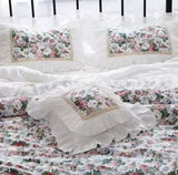 Romantic Ruffle Lace Cushion Cover ,100% Cotton Cloth Pillow Covers Decorative , Bed Throw Pillow Case , Sofa Cushion No Core