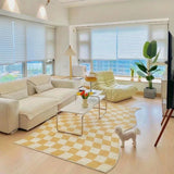 Retro Checkerboard Rugs for Bedroom Home Decor Fluffy Soft Plush Floor Mat Living Room Decoration Carpet Lattice Lounge Rug