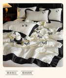 White Butterfly Quilts Air Conditioning Blanket Summer Quilt Silky High Quality Skin-Friendly Bedding with Embroidery 200*230cm