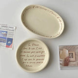 French Ceramic Tableware Vintage Breakfast Plate Ellipse Fish Dish Dessert Cake Deep Plate Originality Kitchen Porcelain Plates