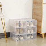 6pcs Transparent Shoe Boxes Stackable Shoe Storage Case Dustproof Plastic Shoes Box Shoes Sneaker Furniture Organizers Boxes