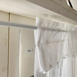 Rural White Gauze Lace Curtain Install Velcro Curtains Without Punching Holes Bay Window Kitchen French Window Balcony Screen